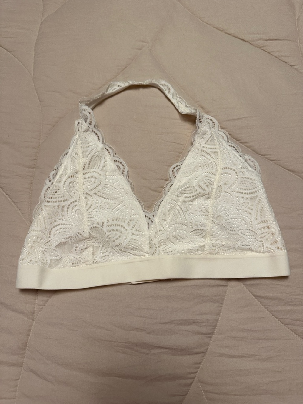 Old Navy White Lace Halter Bralette